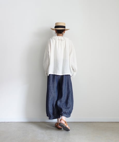 Antiquités noir 1000412 Vintage Linen Chino Denim Pants / 2 COLORS