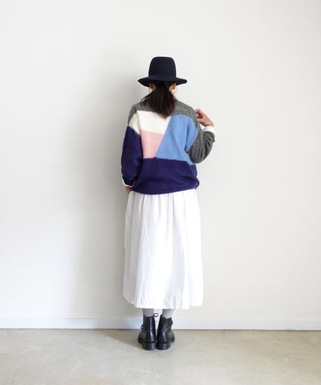 i c h i  260452 Color Panel Knit Pullover / 2 COLORS