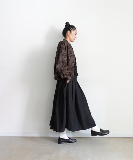 i c h i  260519 Flower Print Zip Blouson / C : BROWN