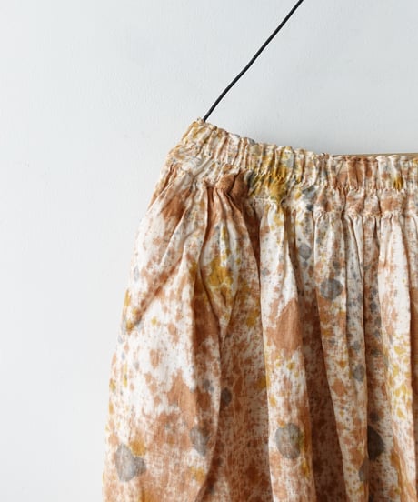 ichiAntiquités 800335  Natural dyed Linen Gather Skirt / 2 COLORS
