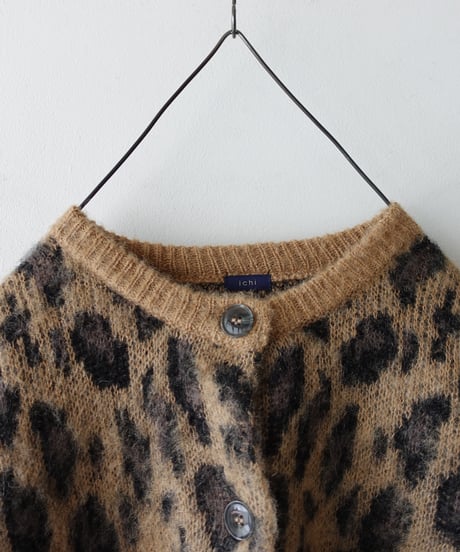 i c h i  260451  Shaggy Leopard Knit Cardigan / 2 COLORS