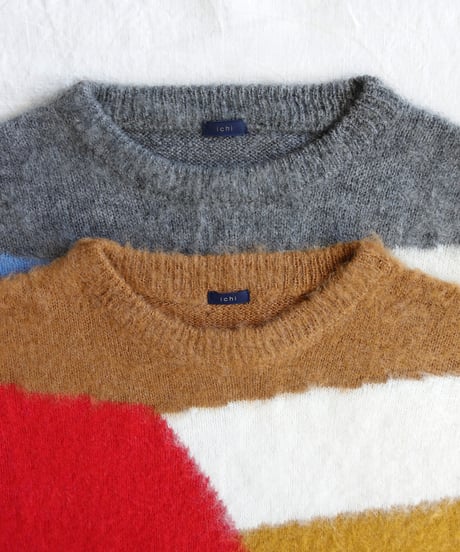 i c h i  260452 Color Panel Knit Pullover / 2 COLORS