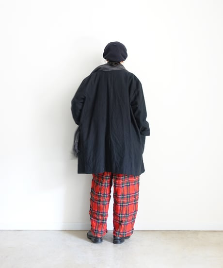 ichiAntiquités  1200324 Cotton Wool RED Tartan Relax Pants / A : RED
