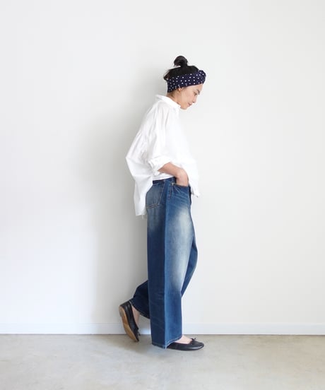 i c h i  230430  DENIM Wide Pants / B : DARK・2 size
