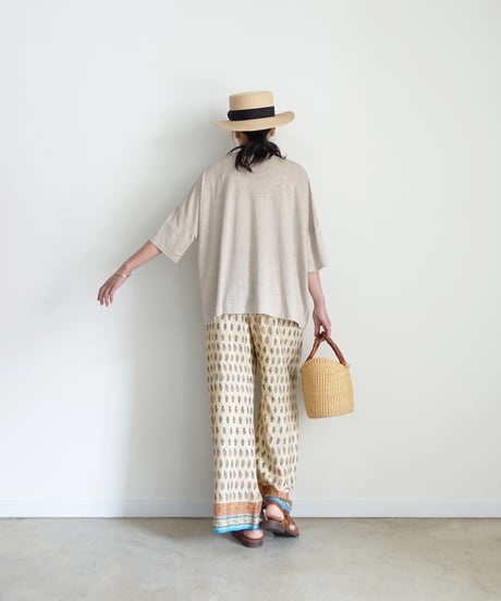 ichiAntiquités 1100956 Linen Loose T-shirt / 3 COLORS