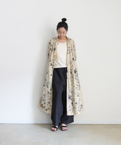 ichiAntiquités 800334 Natural dyed Linen Shirt Dress / 2 COLORS