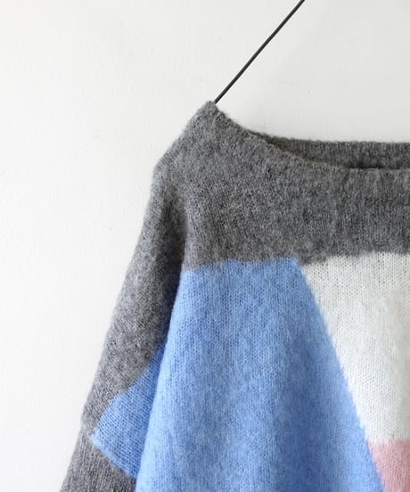 i c h i  260452 Color Panel Knit Pullover / 2 COLORS