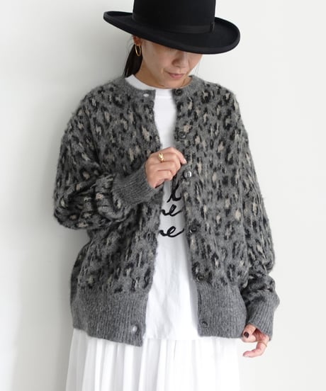 i c h i  260451  Shaggy Leopard Knit Cardigan / 2 COLORS