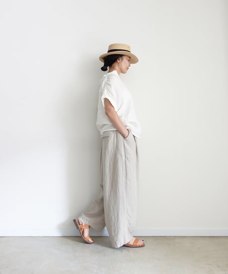 ichiAntiquités 1001133 Linen French sleeve Shirt / A : WHITE