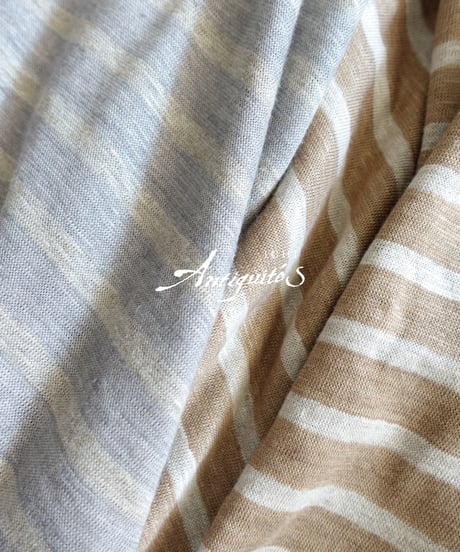 ichiAntiquités 1101147 Linen Border Loose T-shirt / 2 COLORS