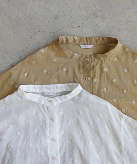 i c h i 251219 Sheer Dots Shirt / 2 COLORS