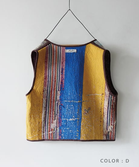 【ONLINE LIMITED】ichiAntiquités 1001136 Vintage Ralli Quilt Vest / 2 COLORS