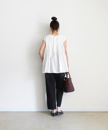 i c h i  241230 Denim Sarrouel Pants / D : BLACK・2 SIZE