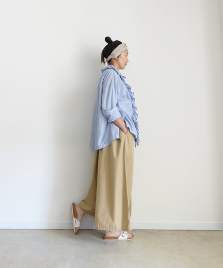 i c h i 260108 Cotton Broadcloth Wide Pants / 2 COLORS