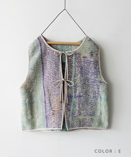 【ONLINE LIMITED】ichiAntiquités 1001136 Vintage Ralli Quilt Vest / 2 COLORS