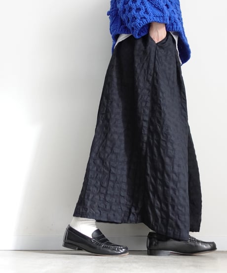 ichiAntiquités 1101110 Linen Cotton Gingham Check Skirt / 3 COLORS