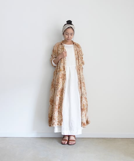 ichiAntiquités 800334 Natural dyed Linen Shirt Dress / 2 COLORS