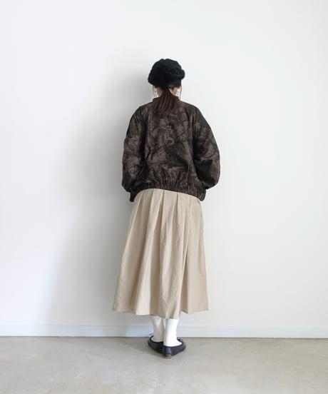 i c h i  260519 Flower Print Zip Blouson / C : BROWN