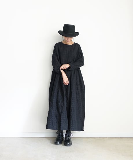 ichiAntiquités 1101109 Linen Cotton Gingham Check Dress / 2 COLORS