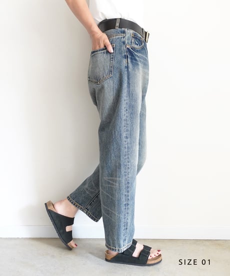 i c h i  241230 Denim Sarrouel Pants / A : LIGHT・2 SIZE