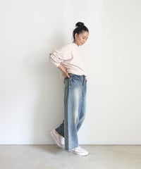 i c h i  230430  DENIM Wide Pants / A : LIGHT・2 size