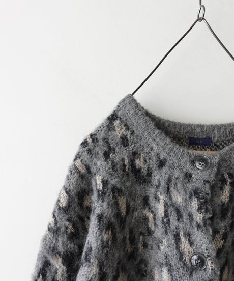 i c h i  260451  Shaggy Leopard Knit Cardigan / 2 COLORS
