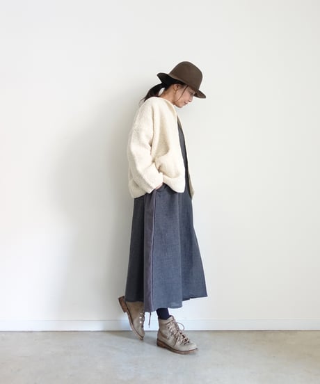 i c h i  260425 Wool Gauze & Cotton Cloth Dress / 2 COLORS