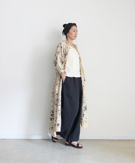 ichiAntiquités 800334 Natural dyed Linen Shirt Dress / 2 COLORS
