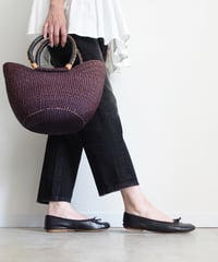 i c h i  241230 Denim Sarrouel Pants / D : BLACK・2 SIZE