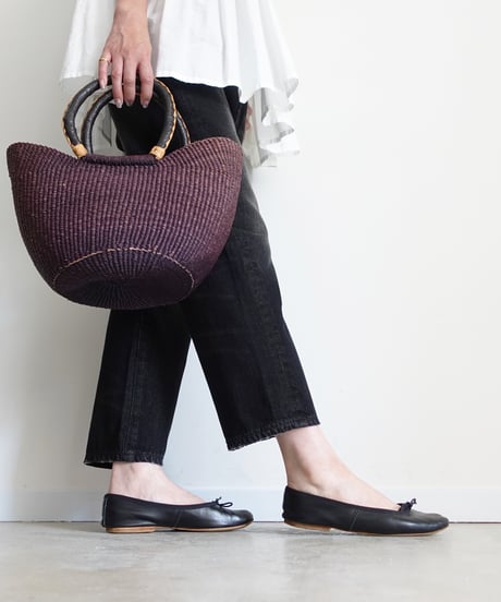 i c h i  241230 Denim Sarrouel Pants / D : BLACK・2 SIZE