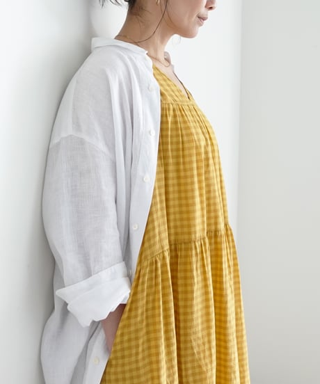 【 ONLINE LIMITED 】Antiquités 1000631 Linen Vacances Over Shirt / 2 COLORS