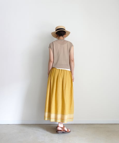 ichiAntiquités 1101135 KHADI Cotton Brise Skirt / 2 COLORS