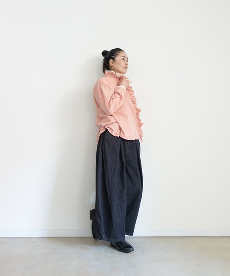 i c h i  260402 Cotton 2way Frill Shirt / 2 COLORS