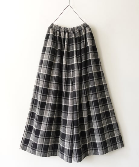 i c h i 260414 Cotton Linen Check Pants / C : GRAY CHECK