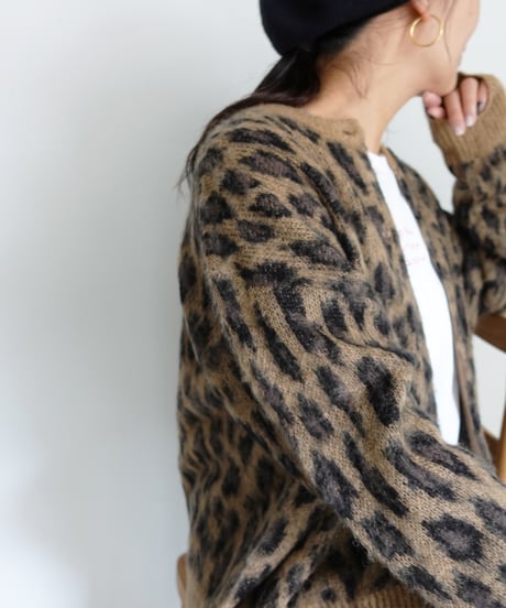 i c h i  260451  Shaggy Leopard Knit Cardigan / 2 COLORS