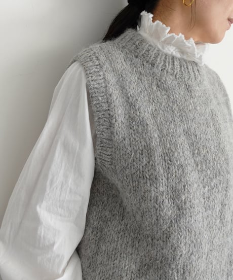 ichiAntiquités 1000387 PERU Hand Knit Wool SURI Alpaca Vest / 2 COLORS