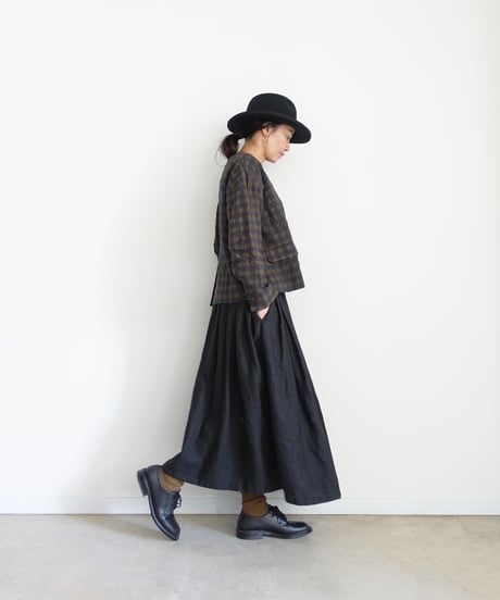 ichiAntiquités 1200318 Cotton Wool Gingham Check Jacket / 3 COLORS