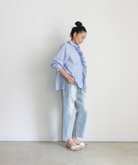 i c h i  241230 Denim Sarrouel Pants / C : SAXE BLUE・2 SIZE