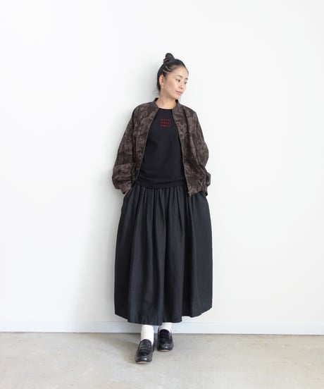 i c h i  260519 Flower Print Zip Blouson / C : BROWN