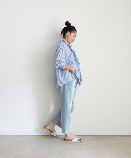 i c h i  241230 Denim Sarrouel Pants / C : SAXE BLUE・2 SIZE