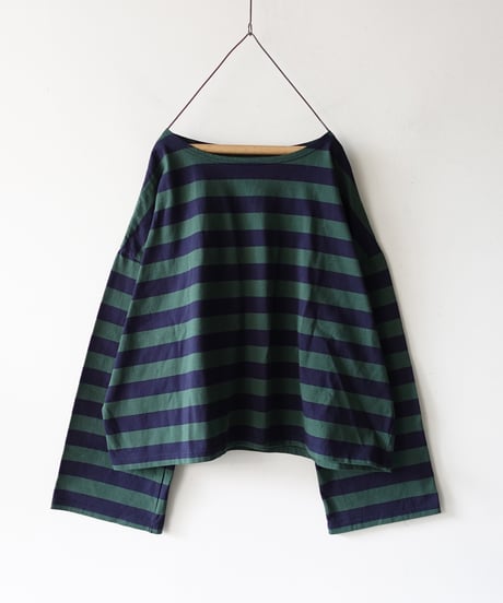 i c h i 260445 Wide Sleeve Border Pullover / 3 COLORS