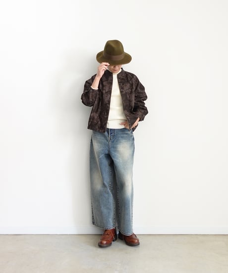 i c h i  260519 Flower Print Zip Blouson / C : BROWN