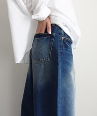 i c h i  230430  DENIM Wide Pants / B : DARK・2 size
