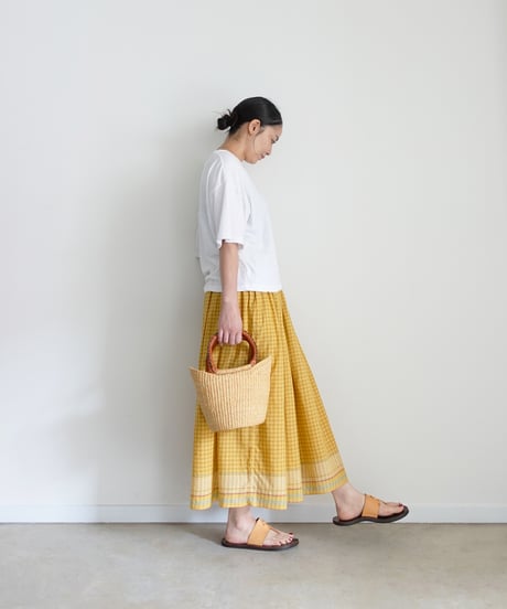 ichiAntiquités 1101135 KHADI Cotton Brise Skirt / 2 COLORS