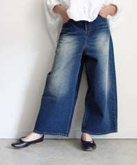 i c h i  230430  DENIM Wide Pants / B : DARK・2 size