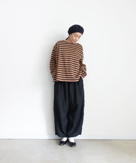 ichiAntiquités 1200344 Cotton Border Pullover / 2 COLORS