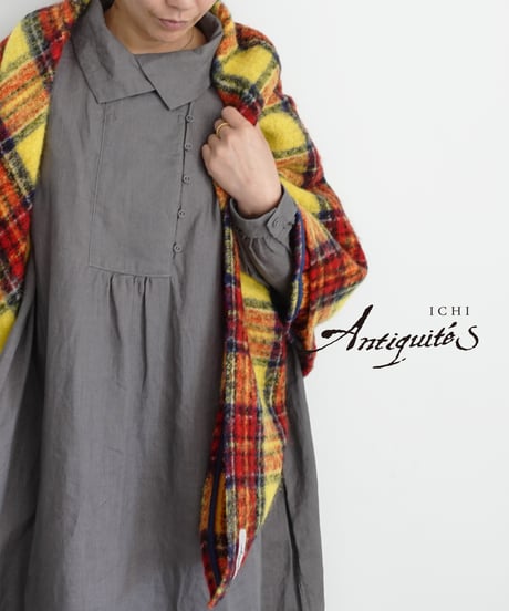 ichiAntiquités 1000340 Wool Shaggy Tartan Stole / 2 COLORS