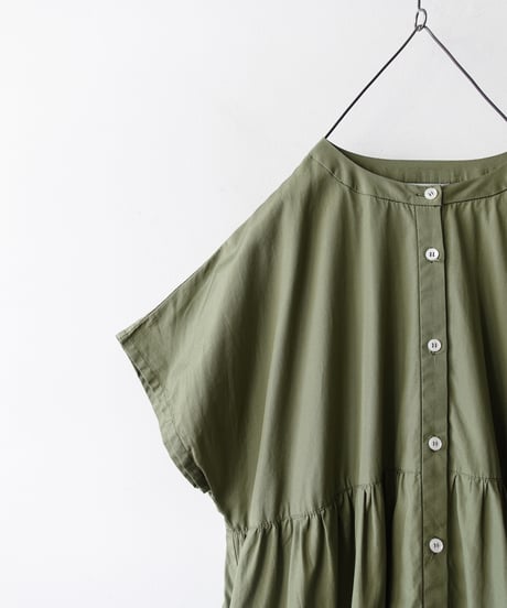 i c h i 260107 Cotton Broadcloth Tiered Dress / D : OLIVE