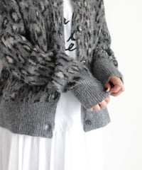 i c h i  260451  Shaggy Leopard Knit Cardigan / 2 COLORS
