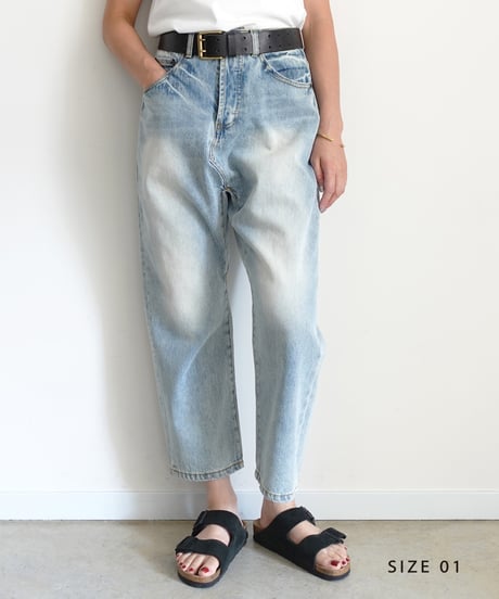 i c h i  241230 Denim Sarrouel Pants / C : SAXE BLUE・2 SIZE